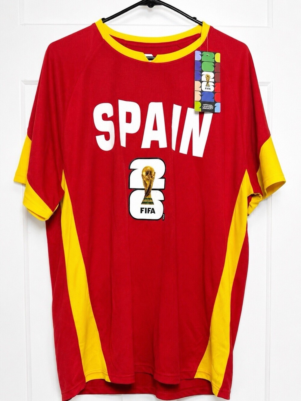 Spain FIFA World Cup 2026 Soccer Jersey Mens XL Red Yellow NWT Official